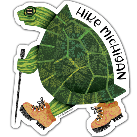 "Hike Michigan" Turtle Sticker