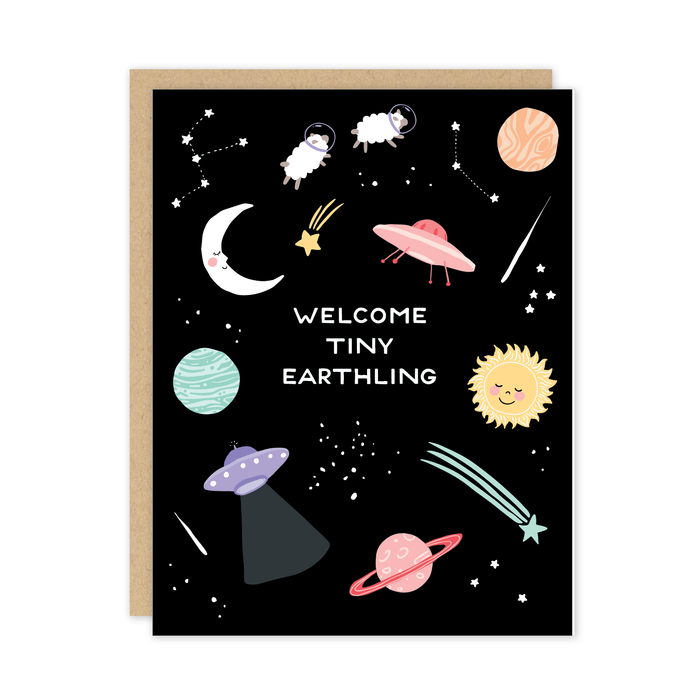 Tiny Earthling Baby Card - Party of One