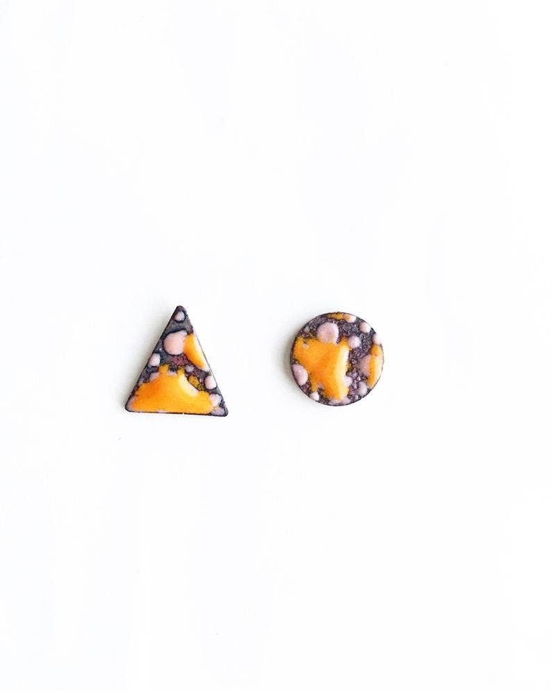 Enamel Stud Earrings Applecore General Store