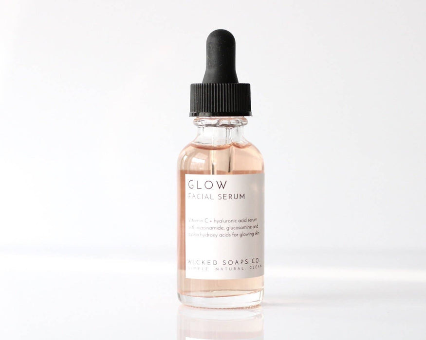 Glow Facial Serum with Vitamin C + Hyaluronic Acid by Wicked Soaps