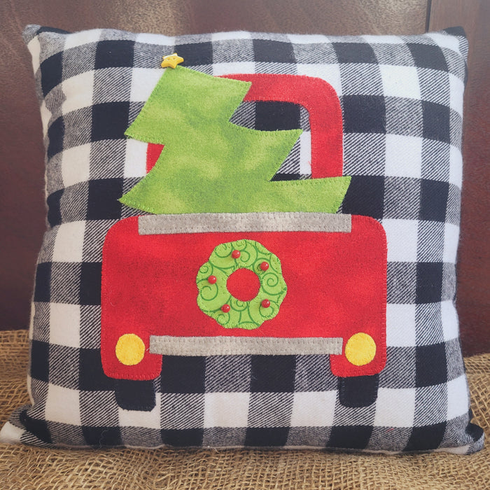 Christmas Truck with Trees Pillow by Kaydee’s Keepers