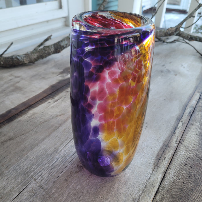 Rainbow Swirls Vase by Windblown Glass (Rick Shapero)