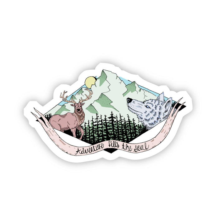 Adventure Fills the Soul Hiking Sticker