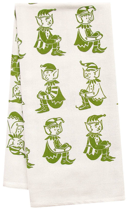 All Over Elf Organic Tea Towel by Art Goodies