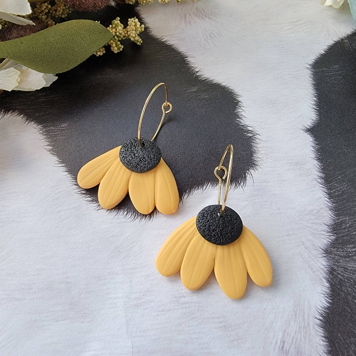 Black Eyed Susan Hoop Earrings by Cayenne and Cake