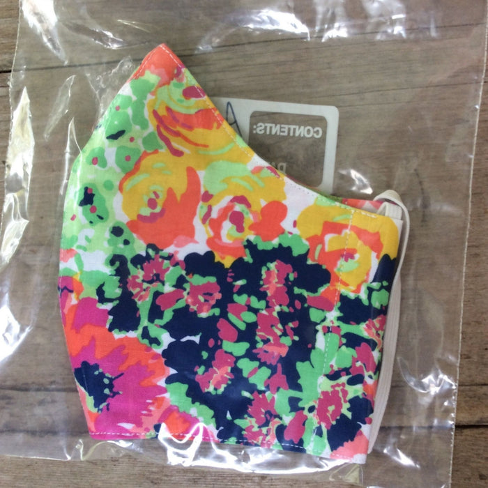 Adult_Teen Face Mask by Kaydee's Keepers-Abstract Rose Neon Floral