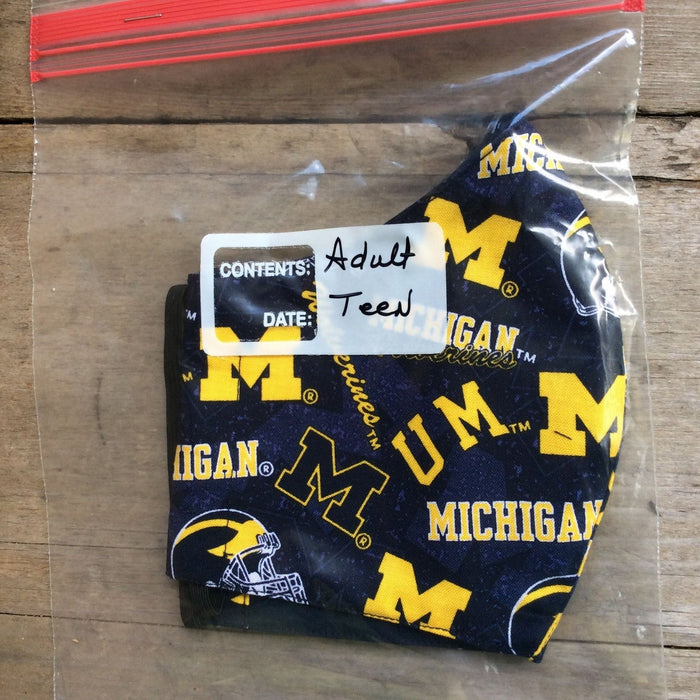 Adult_Teen Face Mask by Kaydee's Keepers-Michigan Wolverines