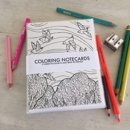Coloring Notecards by Katie Eberts Illustration