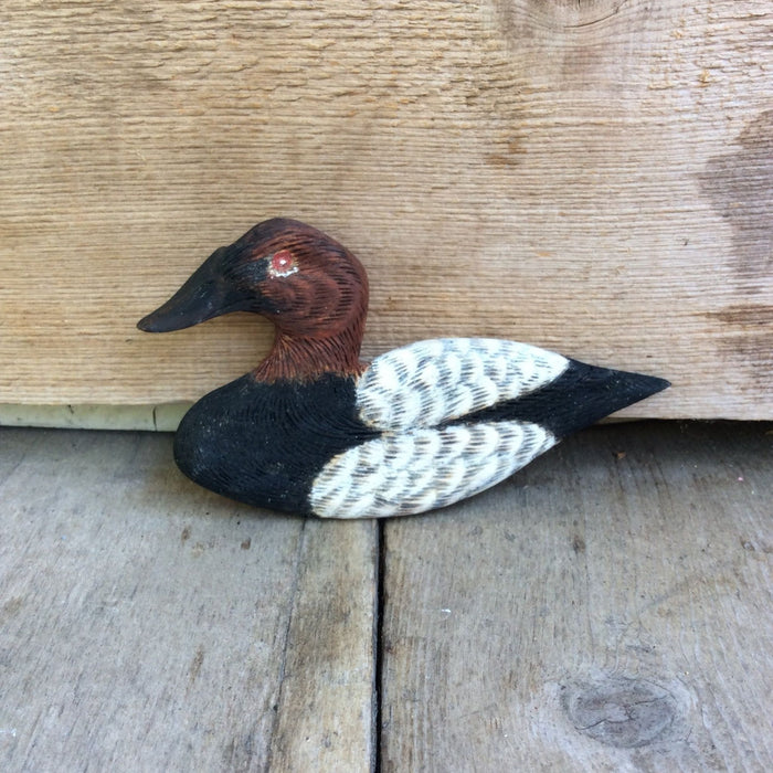 Hand Carved Wood Bird Magnets by Tom Harrison-MaleCanvasback2