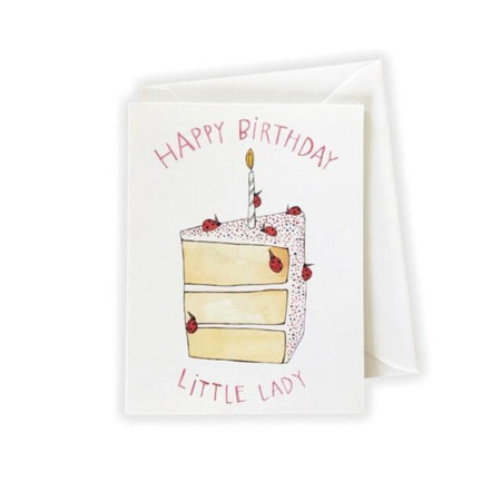 Happy Birthday Little Lady Cake Card by Katie Eberts Illustration