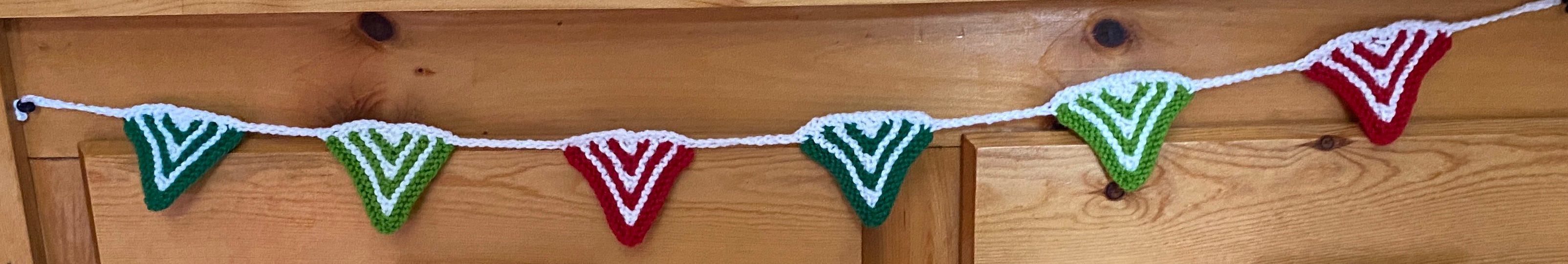 Hand Knit Holiday Bunting by Valerie Knits - 2291