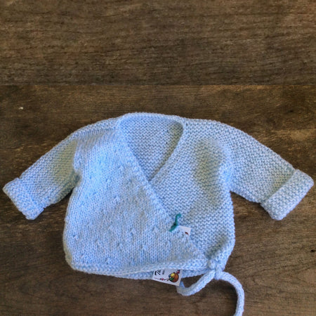 Kimono Baby Sweater by The Scrappy Knitter-Blue