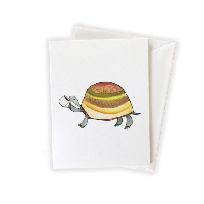 Orange Turtle with Coffee Card by Katie Eberts Illustration