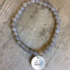 Semi- Precious Stone Bracelet with Hand Stamped Charms by MMK Designs-Elephant Unknown