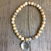 Semi- Precious Stone Bracelet with Hand Stamped Charms by MMK Designs-Lama Picasso Jasper