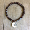 Semi- Precious Stone Bracelet with Hand Stamped Charms by MMK Designs-MapleLeafGarnet