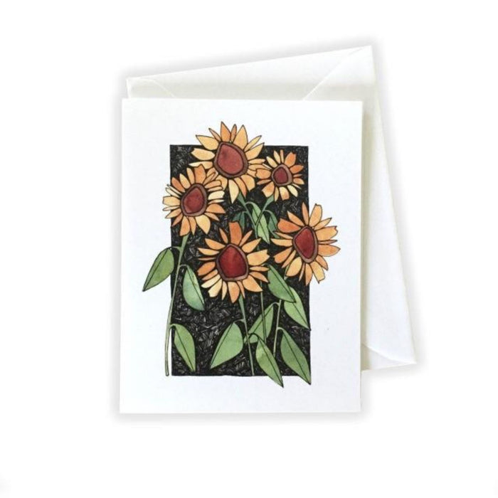 Sunflowers on Black Card by Katie Eberts Illustration