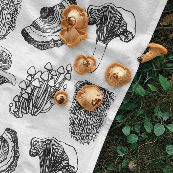 Tea Towel by Nature Walk-Michigan Mushrooms Tea Towel
