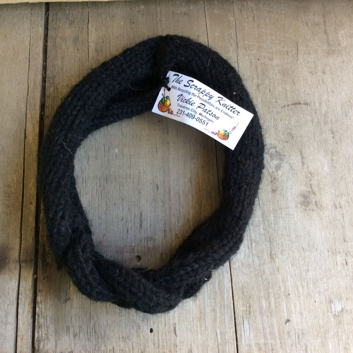 Twisted Headband by The Scrappy Knitter-Black