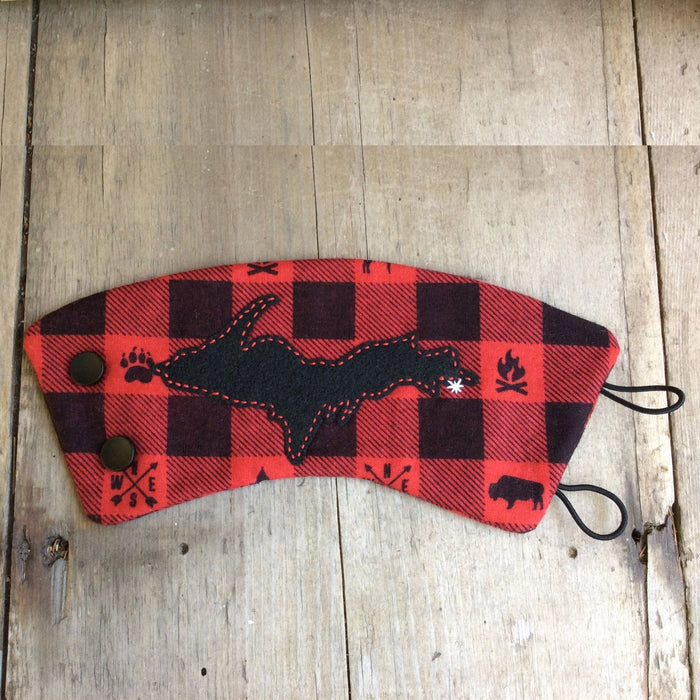 U.P. Cup Cozy - Kaydees Keepers-Red and Black Buffalo Plaid