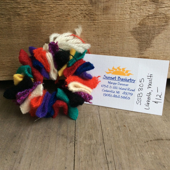 Wool Wreath Ornaments by Sunset Basketry
