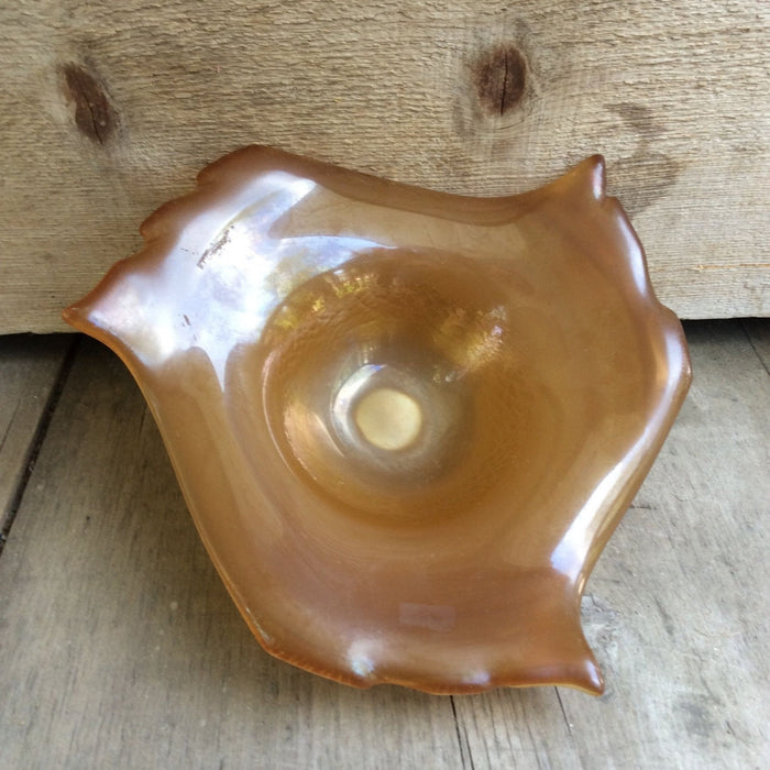 Yellowish glass bowl by Wind Blown Glass(Rick Shapero)