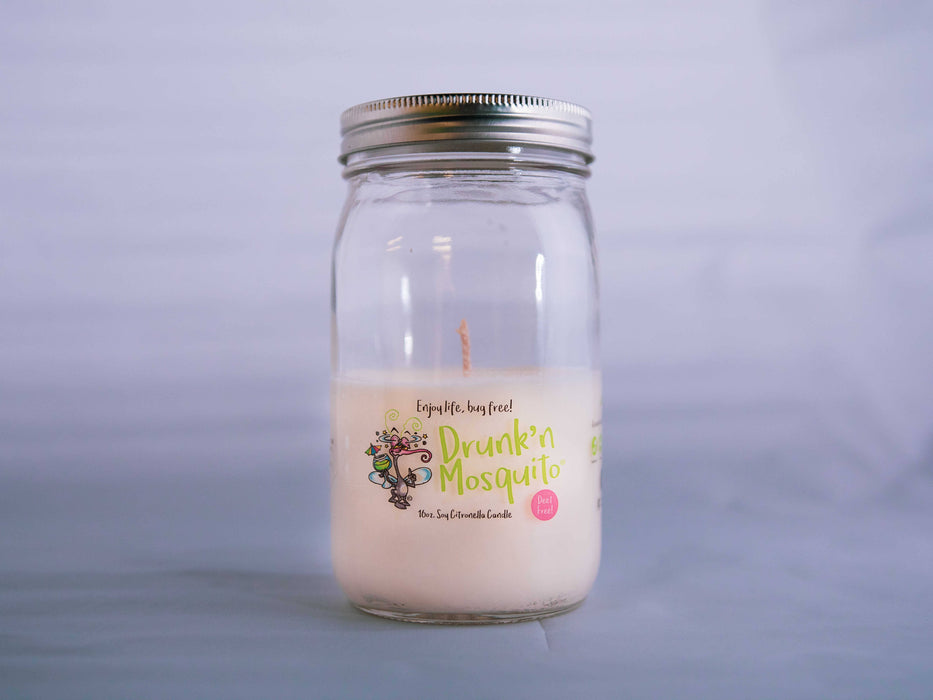 16 oz. Glass Soy Citronella Candle by Drunk’n Mosquito