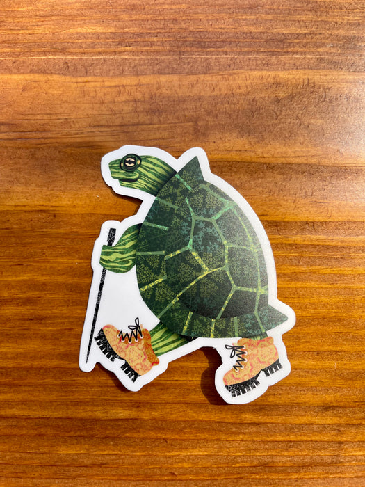 Hiking Turtle Sticker Original Design - 620 Deep