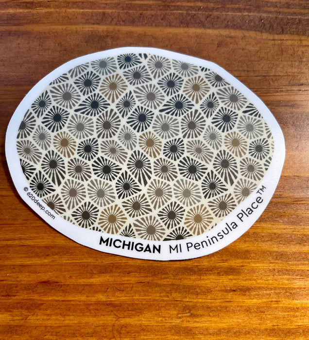 Traditional Petoskey Coral Sticker Original Design- 620 Deep
