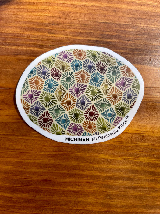 Artistic Petoskey Coral Sticker Original Design- 620 Deep