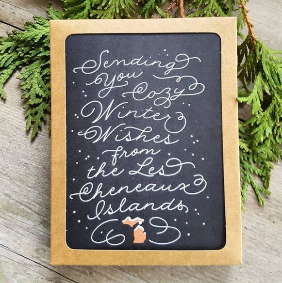 Sending You Cozy Winter Wishes from The Les Cheneaux Islands Card by Party of One