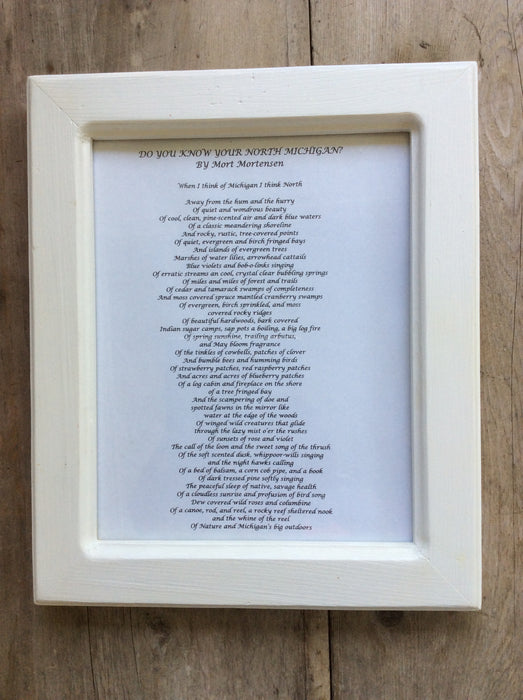 Wooden Frame by the Wooden Sign Shop & local poem