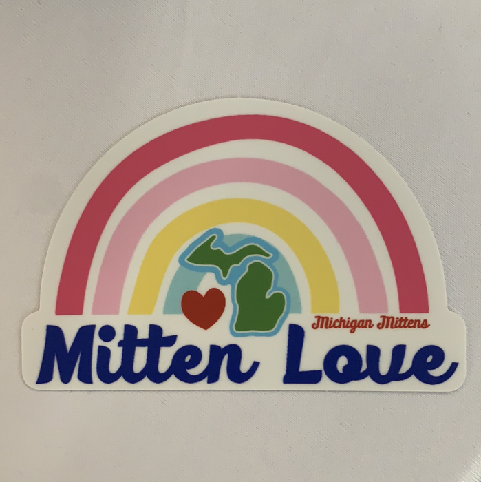 Mitten Love Rainbow Stickers by Michigan Mittens