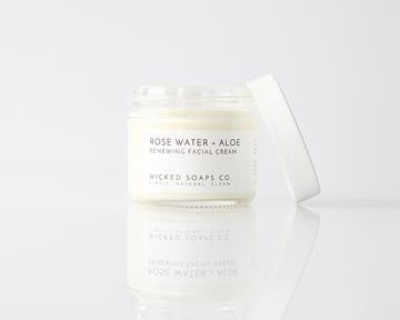 Rose Water + Aloe Facial Cream by Wicked Soaps