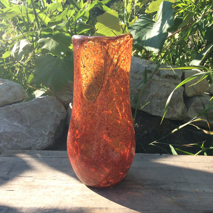 Orange Speckle Vase by Windblown Glass (Rick Shapero)