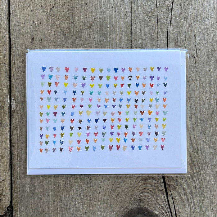 Tiny Rainbow Hearts Card by Katie Eberts Illustration