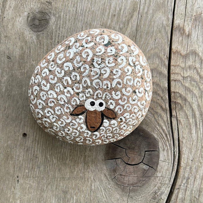 Painted Rock - Sheep - by Connie Thompson