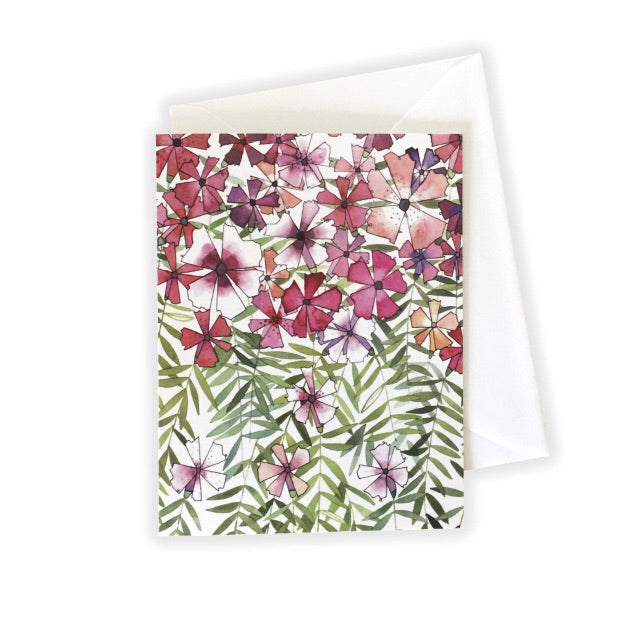 Dianthus (Pink Flowers) Card by Katie Eberts Illustration