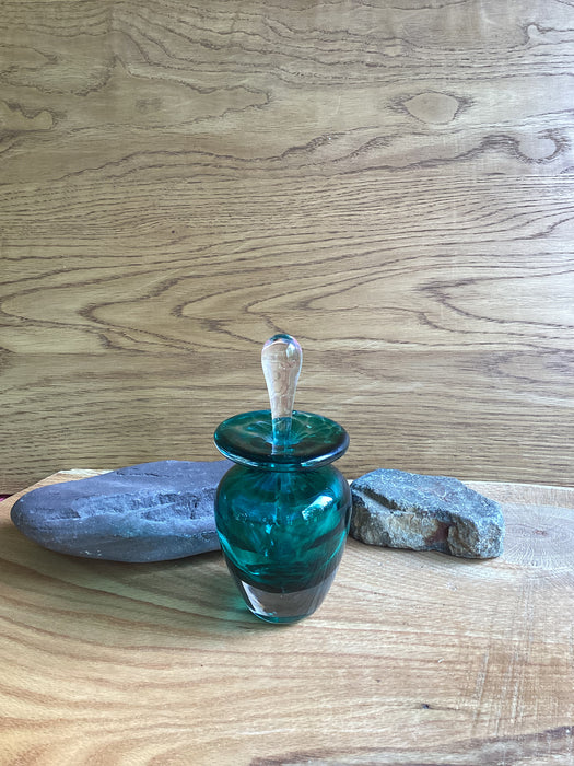 Aqua Perfume Vial by Windblown Glass