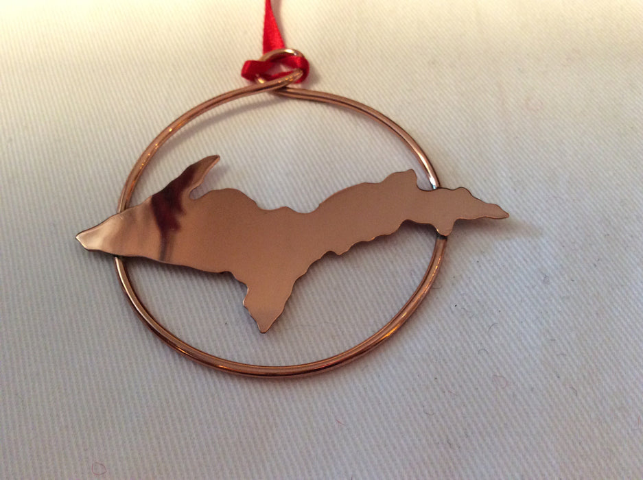 Copper Upper Peninsula Ornament by Keweenaw Gem and Gift