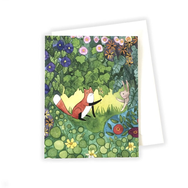 Flower Fox Card - Katie Eberts Illustration