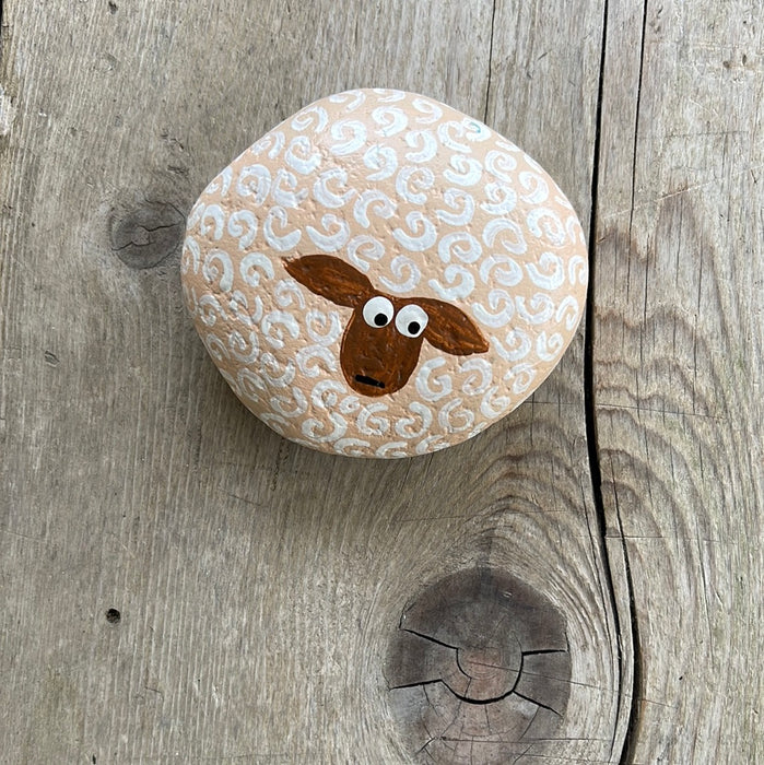 Painted Rock - Sheep - by Connie Thompson