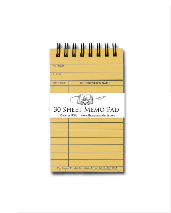 Library Card Memo Pad by Fly Paper Products