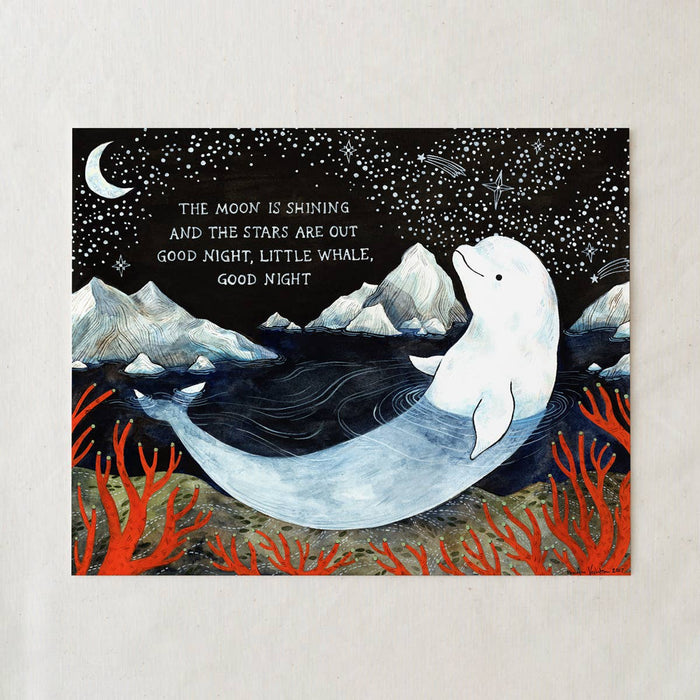 Baby Beluga Art Print by Wildship Studio